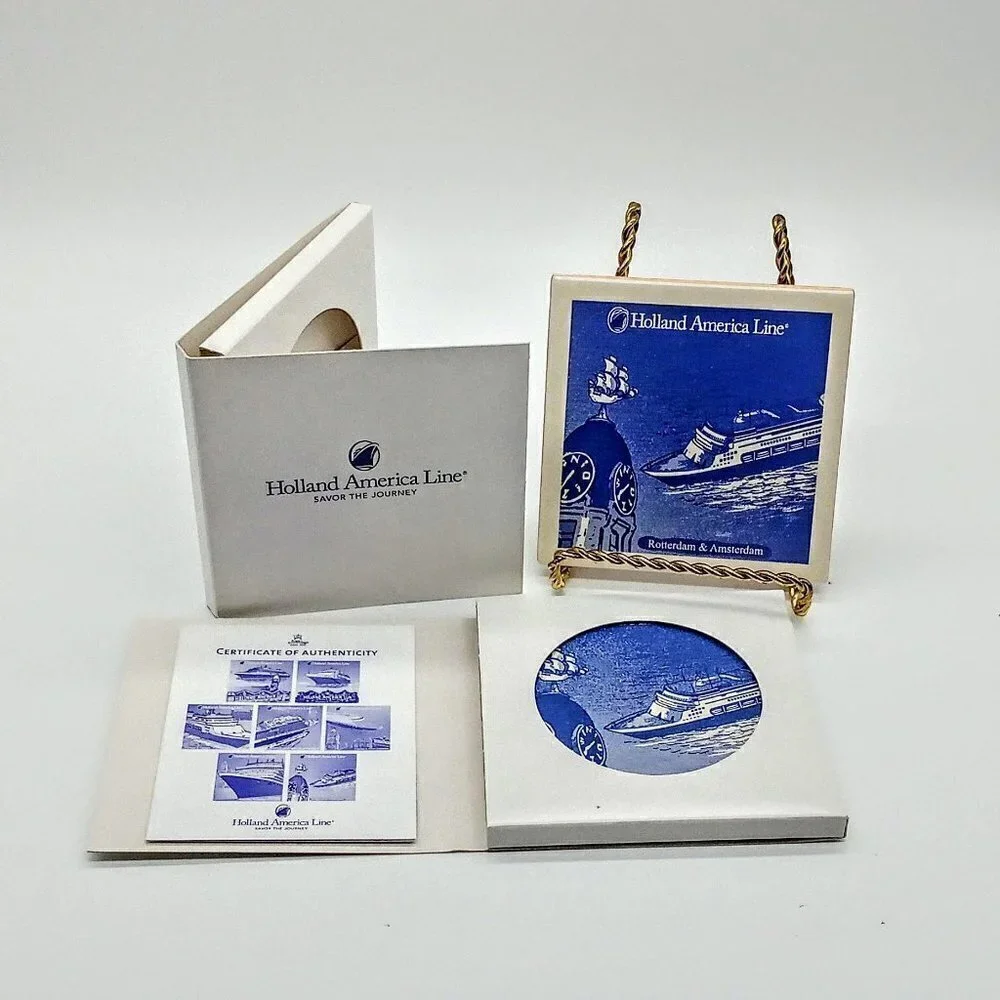 Holland America Lines Ceramic Cork Coasters NIB